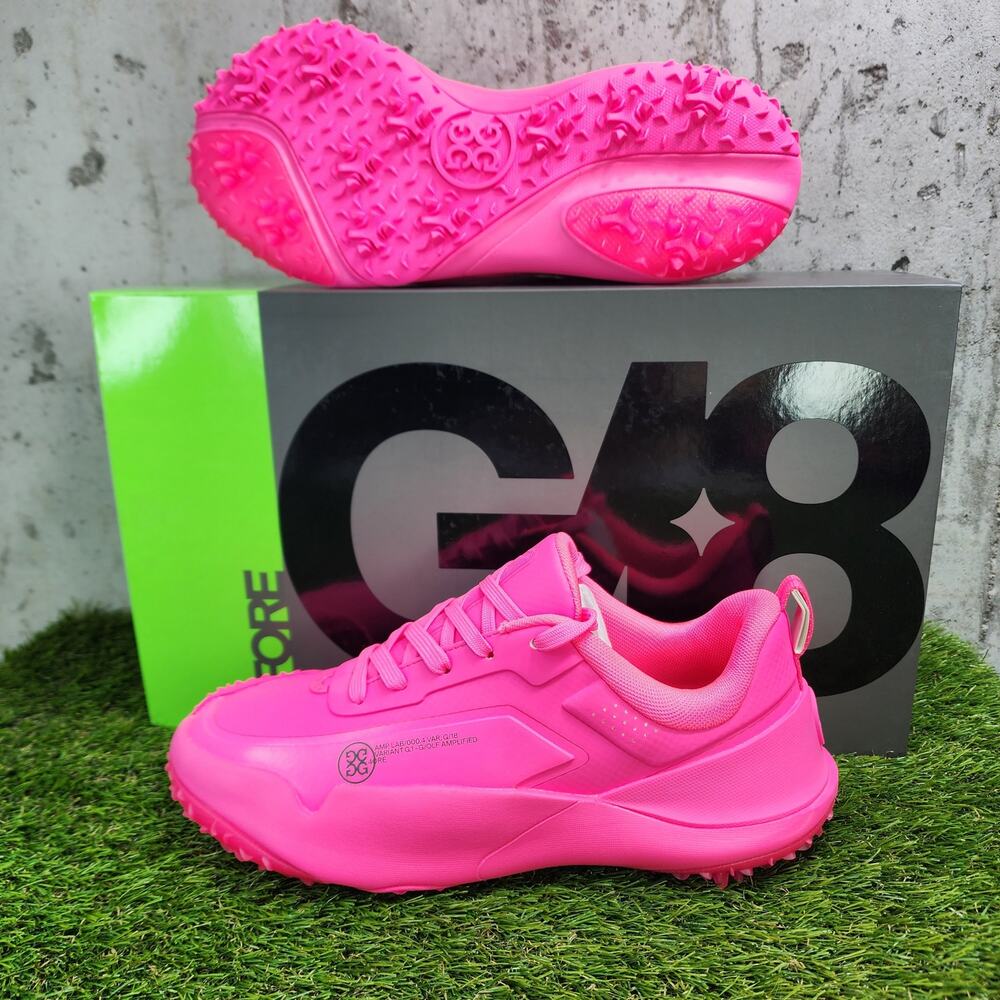 MSRP $250 G/FORE G/18 Knockout Pink Golf Shoes Womens 10.5 White Pink
